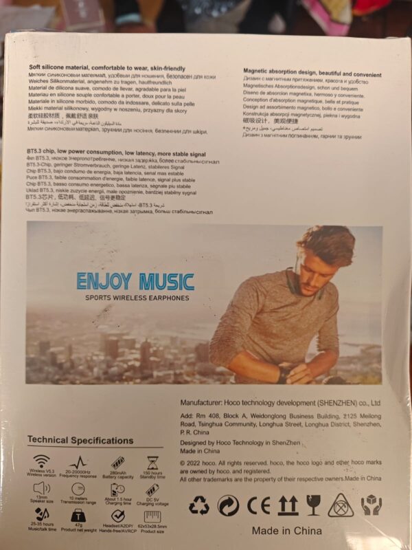 Hoco. 100 Hours Playback Bluetooth Neckband