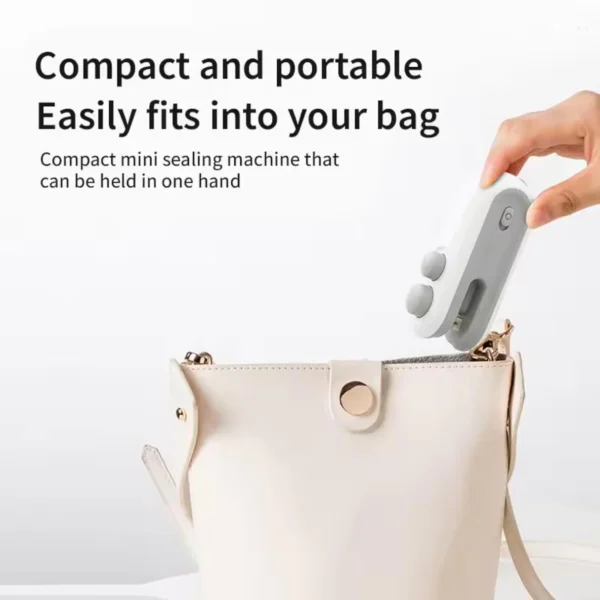 Portable Mini Sealing Machine – Keep Food Fresh Anytime, Anywhere! White colour