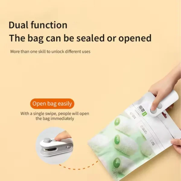 Portable Mini Sealing Machine – Keep Food Fresh Anytime, Anywhere! White colour