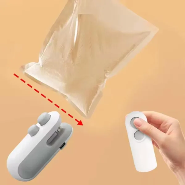 Portable Mini Sealing Machine – Keep Food Fresh Anytime, Anywhere! White colour