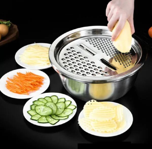 4 3-in-1 Vegetable Cutter with Drain Basket