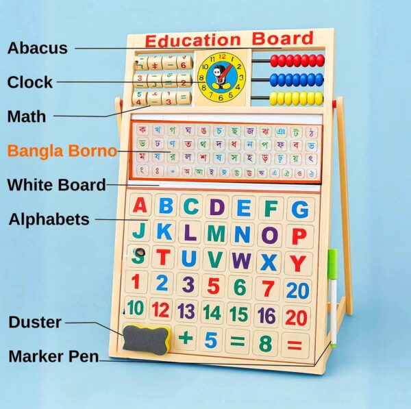 FB_IMG_1777384557974 Wooden Alphabet (English) and Number Teaching Board