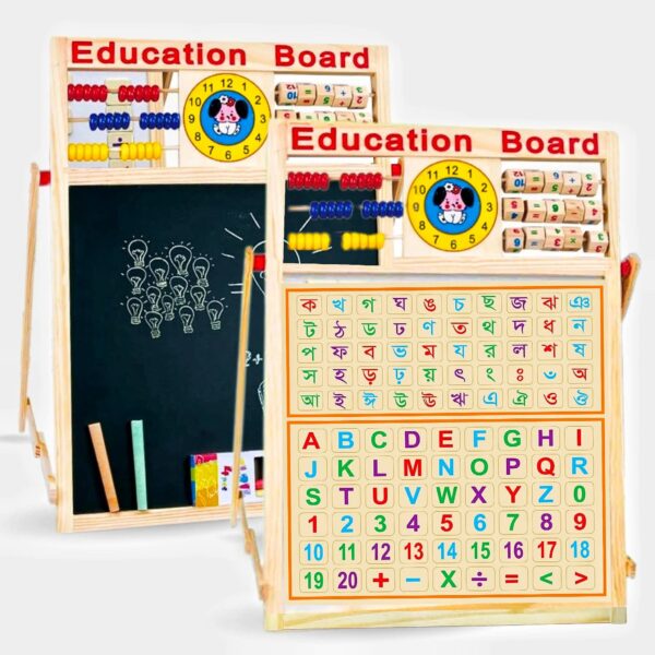 Wooden Alphabet (Bangla+English) and Number Teaching Board
