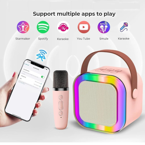 K12 Dual Microphone Mini Wireless Karaoke Speaker