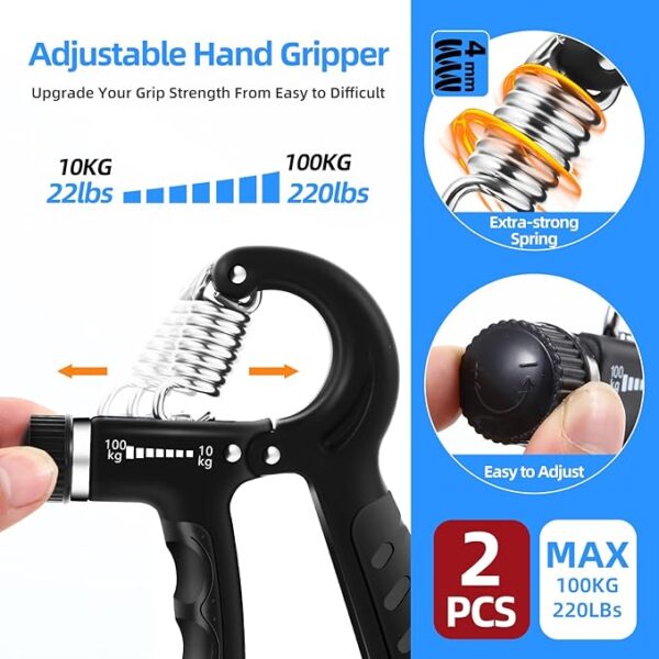 Hand Grip Strengthener 10-100KG with Counter
