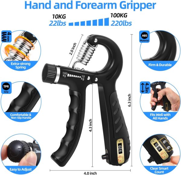 Hand Grip Strengthener 10-100KG with Counter